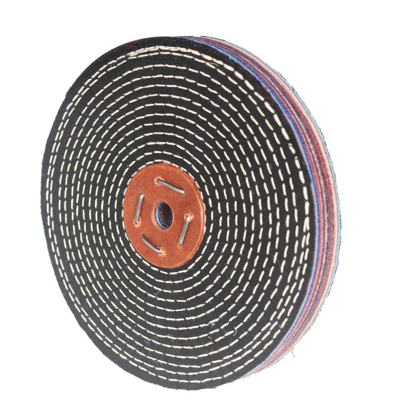 JUNLIXN 8 Inch Extra Thick Denim Buffing Wheel - 5/8 Inch Arbor Hole Denim Polishing Wheel for Bench Grinder, Table Grinder - Image 1